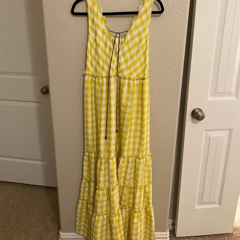 Gingham yellow free people dress